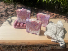 Load image into Gallery viewer, The Miller Time Soap~Beautiful Luna Swirl Soap ~ Sisal bag and Soap Dish
